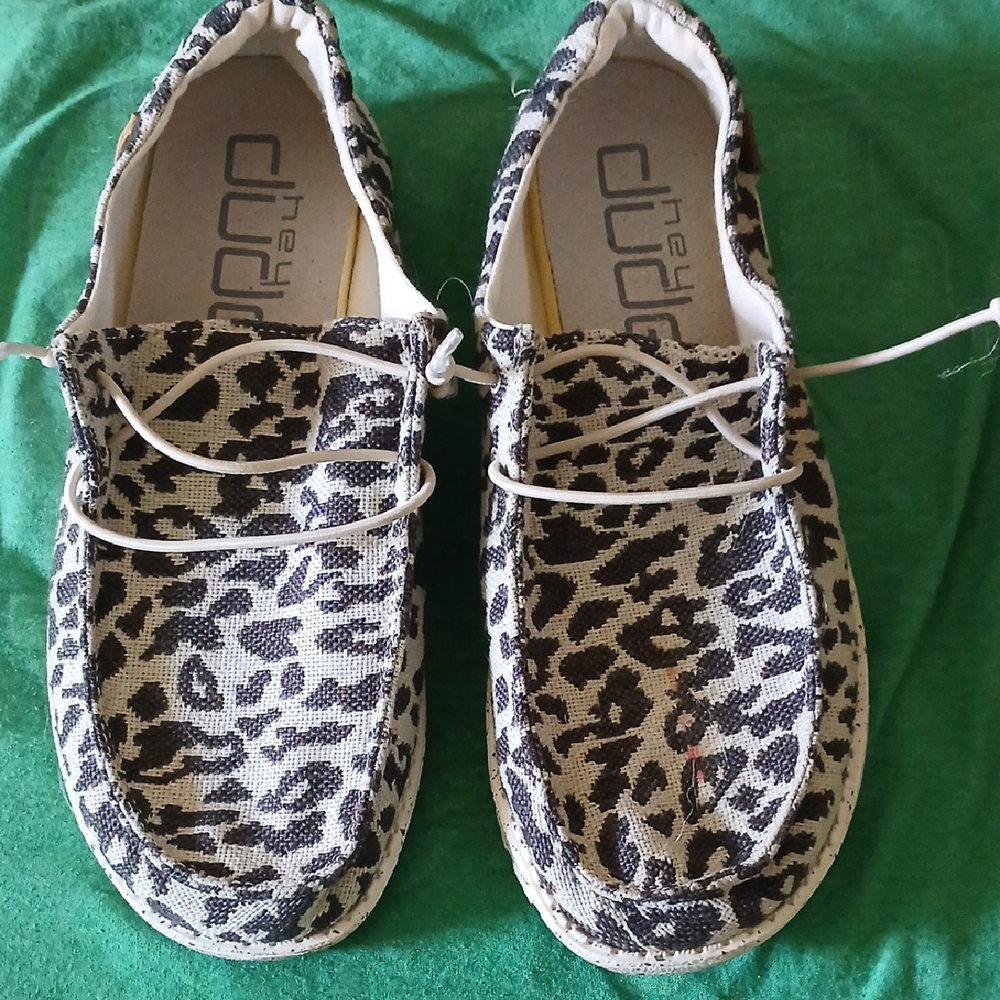 Hey Dude Black and White Moccasins